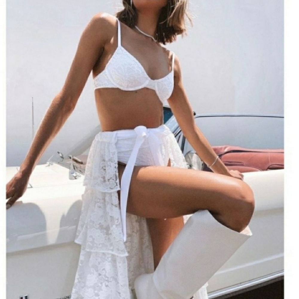 Beach Riot White Lace Bikini